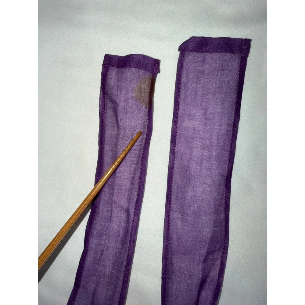 Vintage 1950s Sheer Purple Organza Handkerchief Hostess Half Apron Lilac Violet